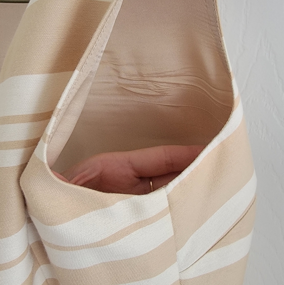 Banana Republic Tan and Cream Striped Boatneck Shift Dress, Size 2 - Picture 9 of 16